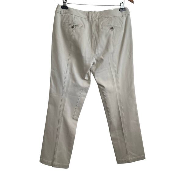 Talbots Pants Women 10 Petite Cream Taper Leg Zip Clasps Closure Stretch Basics - Picture 4 of 14